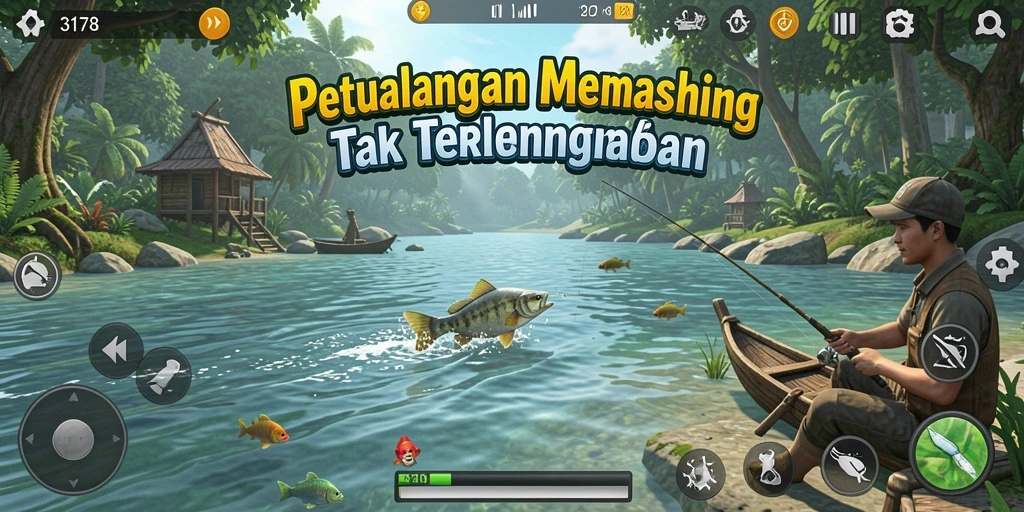 Tangkapan ikan besar dalam gameplay Fishing yang seru.
