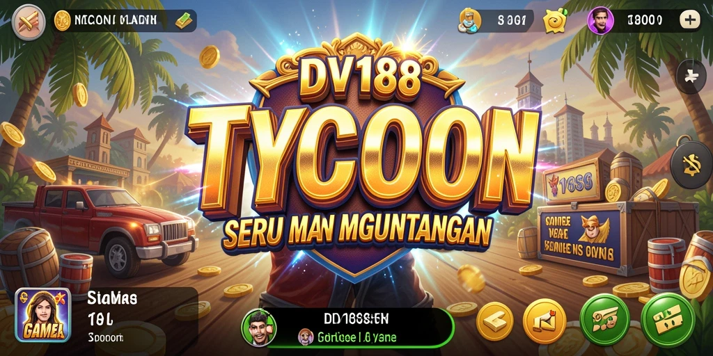 Tampilan gameplay DV188 yang menggambarkan dunia bisnis Tycoon.