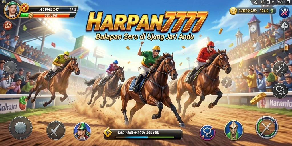 Screenshot menunjukkan aksi seru gameplay balapan di HARAPAN777.