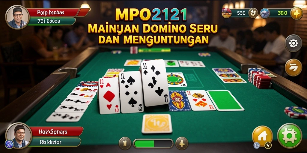Tampilan gameplay seru di MPO2121 yang menggambarkan keseruan bermain Domino.