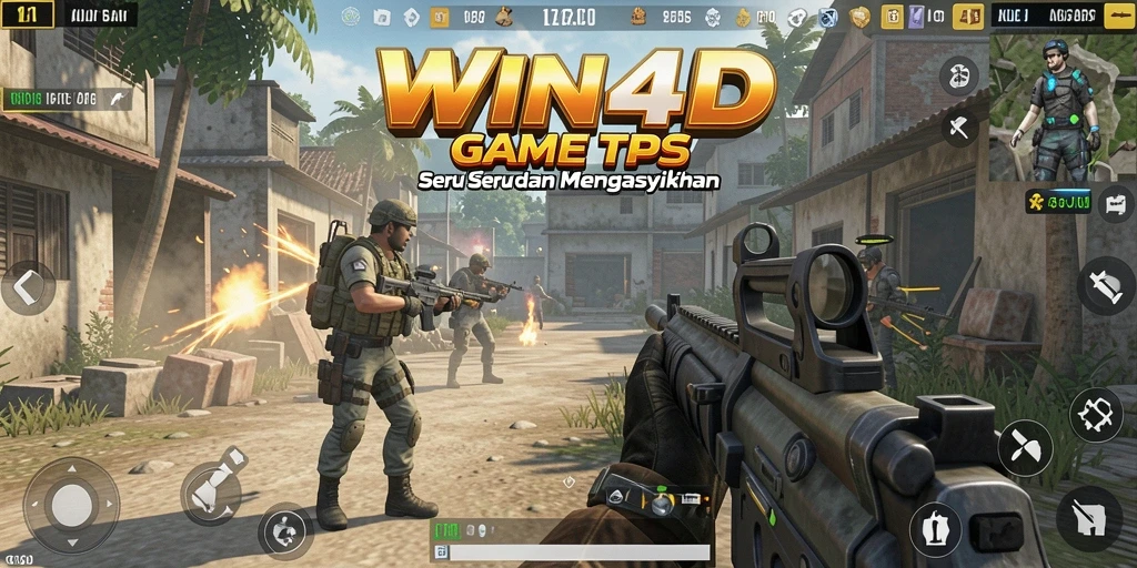 Gameplay seru dalam WIN4D dengan aksi TPS yang mendebarkan.