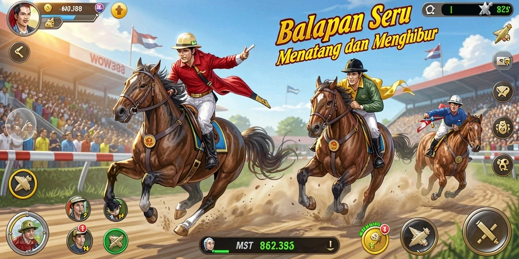 Screenshot WOW388 menampilkan aksi balapan mendebarkan dengan grafis memukau.